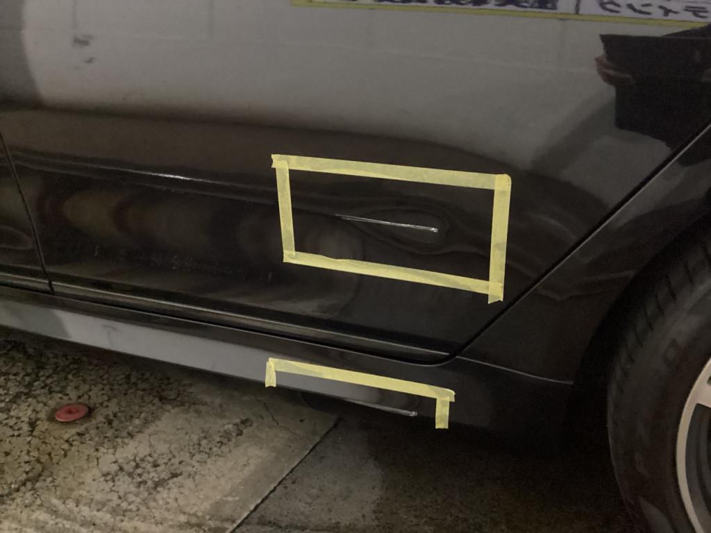 ＢＭＷ　７シリーズ へこみ修理前