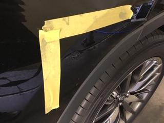  レクサス　ＲＸ４５０ｈ へこみ修理前