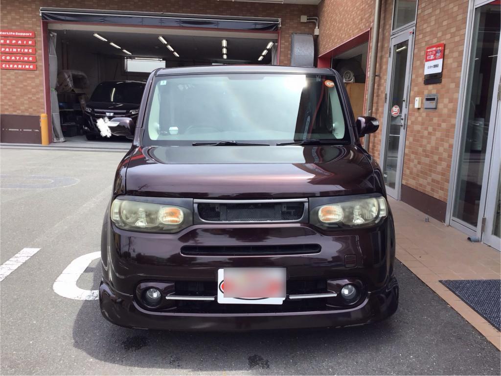 日産 キューブ ドアミラー 線キズ
